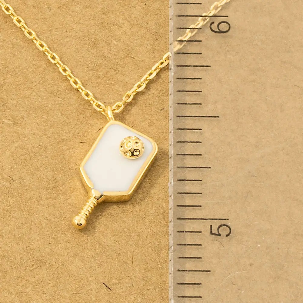 Fame Gold Dipped Epoxy Pickleball Pendant Necklace