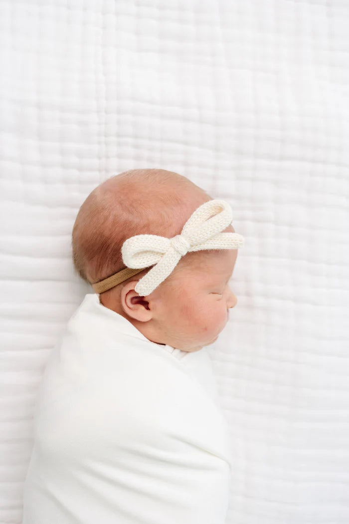 Lou Lou and Company Sweater Bow - Ivory Knit Headband