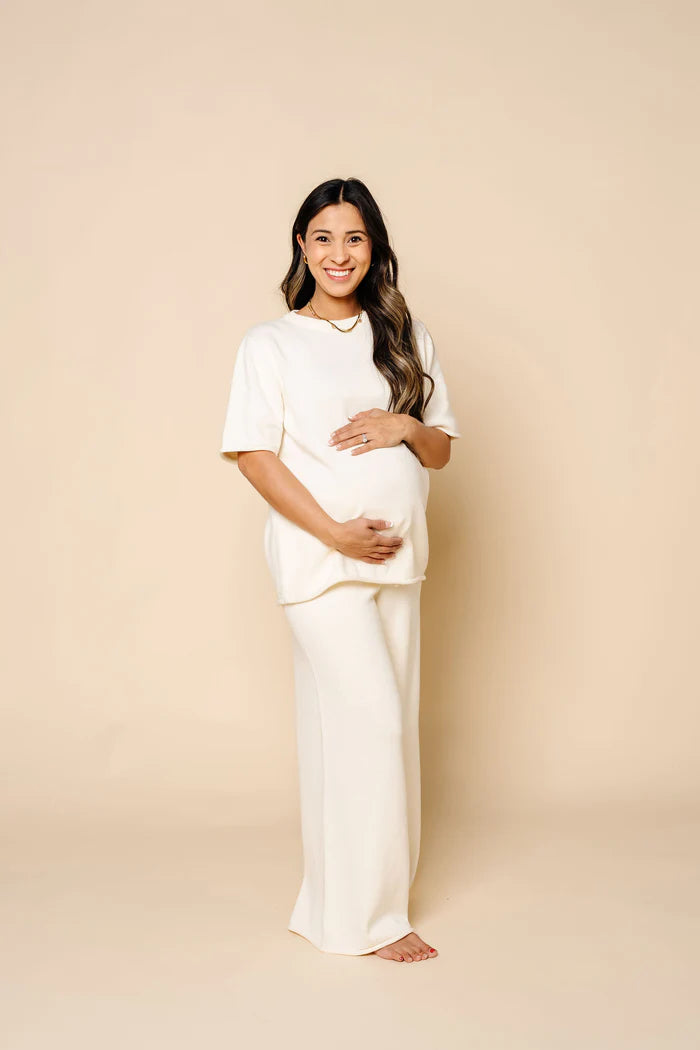 Lou Lou and Company Knit Women's Wide Leg Pant - Ivory