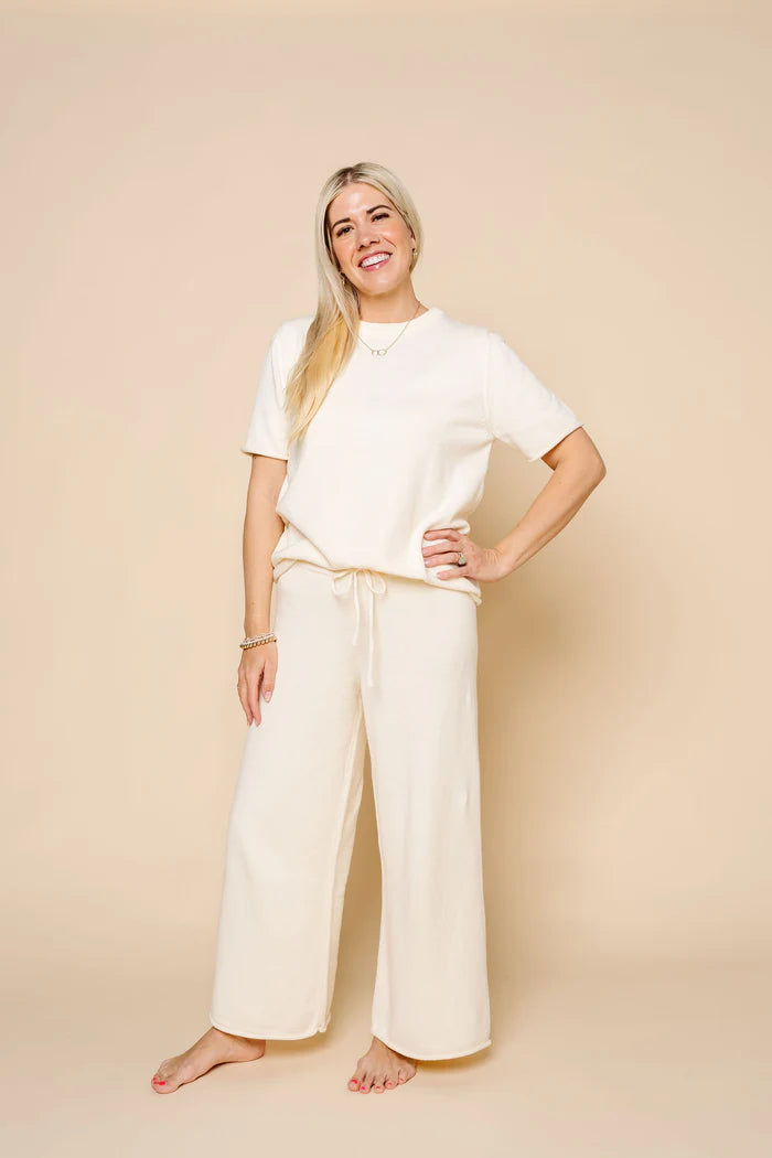 Lou Lou and Company Knit Women's Short Sleeve Tee - Ivory