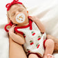 Lou Lou and Company Sweater Bow - Red Knit Headband - Small