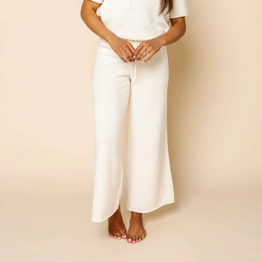Lou Lou and Company Knit Women's Wide Leg Pant - Ivory