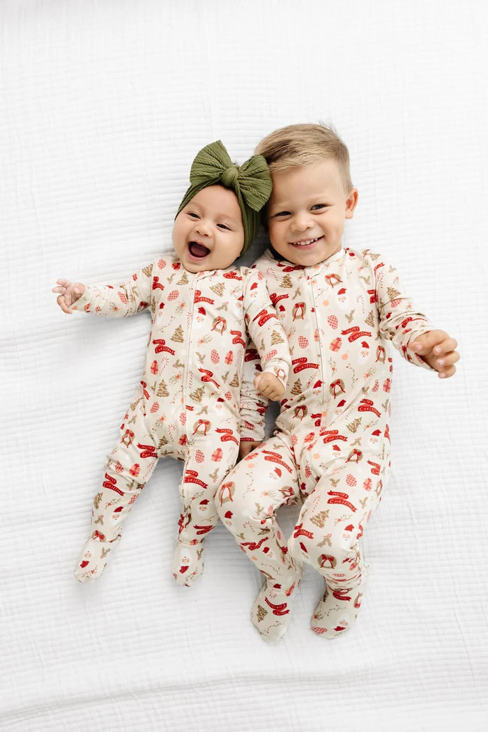 Lou Lou and Company Mistletoe Zipper Footies