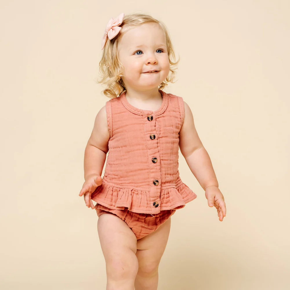 Lou Lou and Company Ruffle Tank + Bloomer Set - Rose