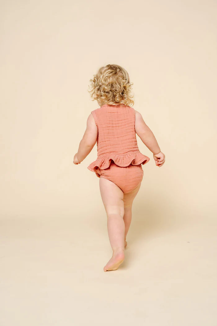 Lou Lou and Company Ruffle Tank + Bloomer Set - Rose
