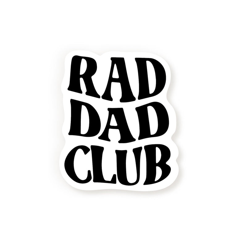 Rad Dad Club Sticker - Black / White