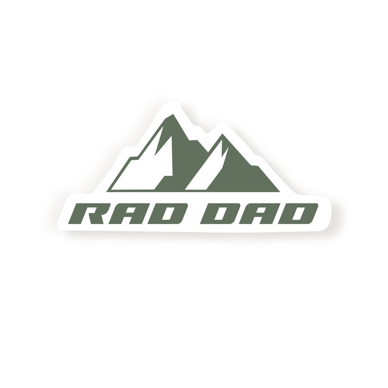 Rad Dad Mountain Sticker - Green