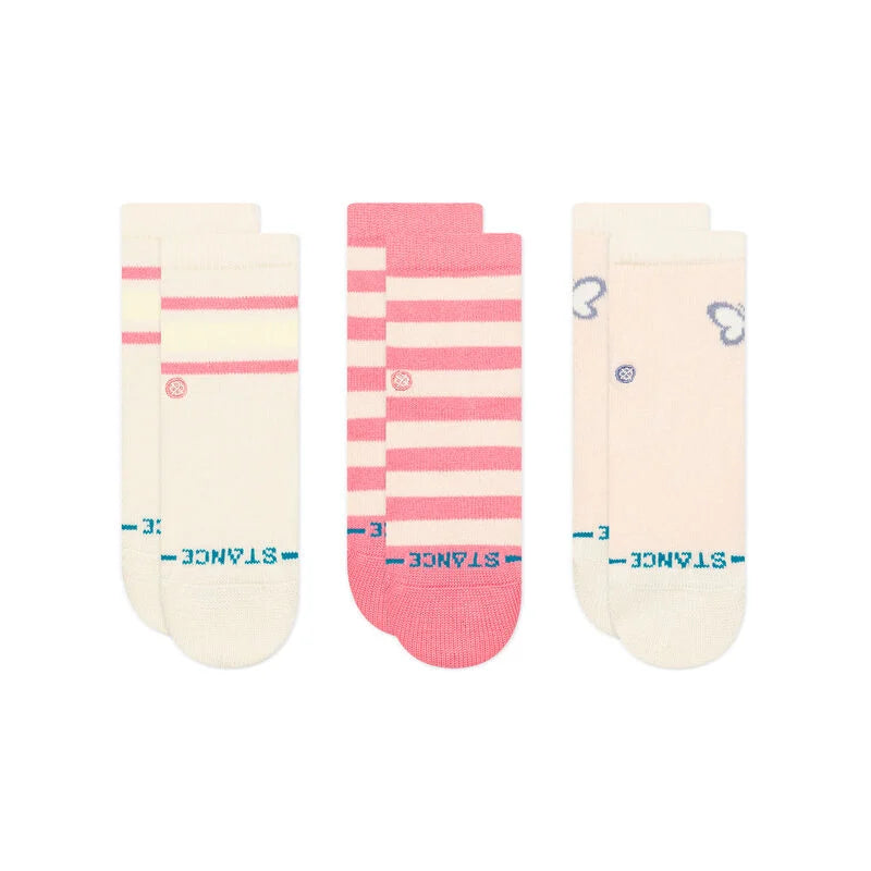 Stance Baby and Toddler Crew Socks - Butterfly 3 Pack - Pink