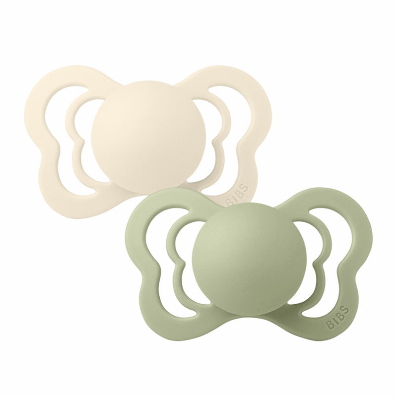 BIBS Couture 2-Pack Pacifier Set - Ivory / Sage