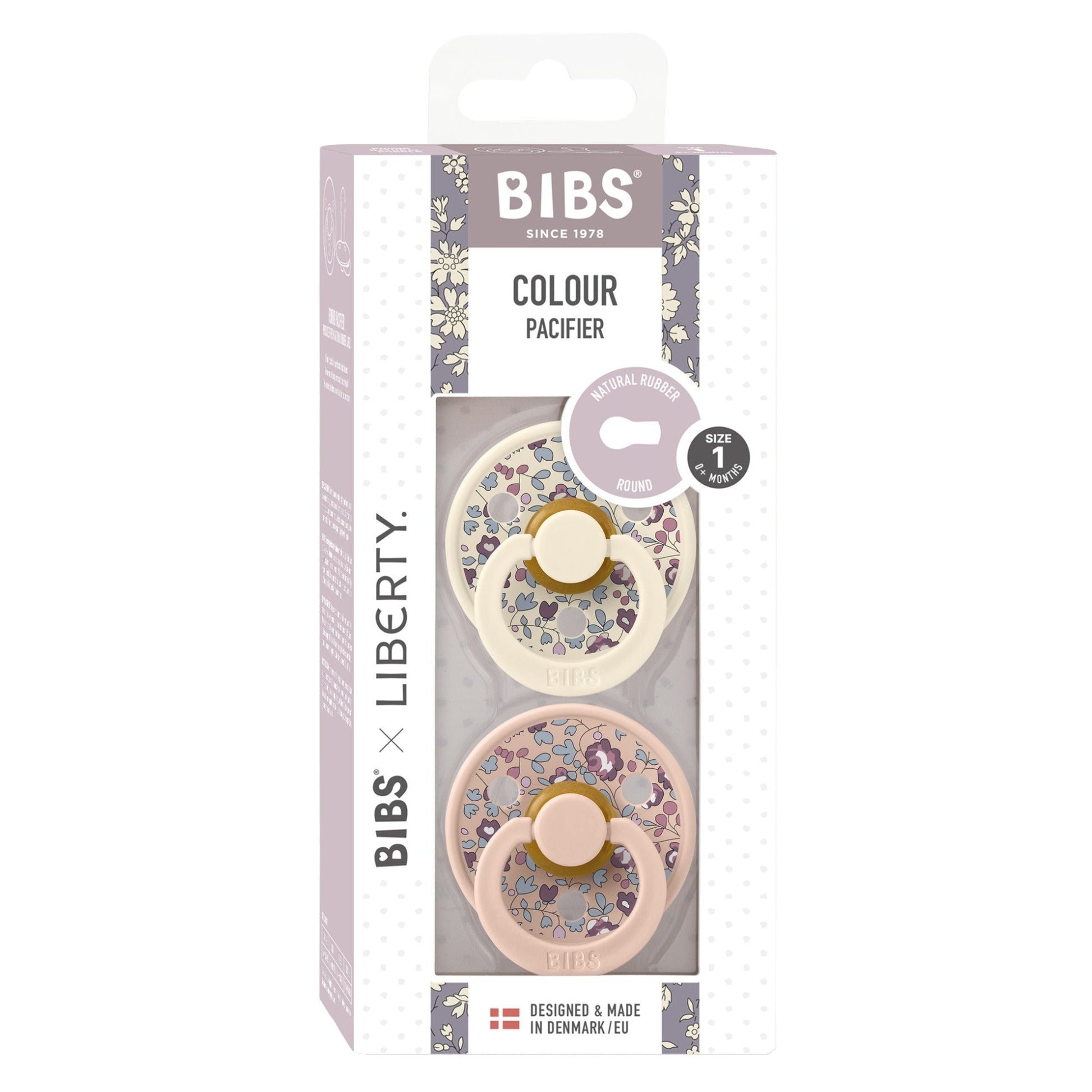 BIBS LIBERTY Colour 2-Pack Pacifier Set - Eloise - Blush Mix