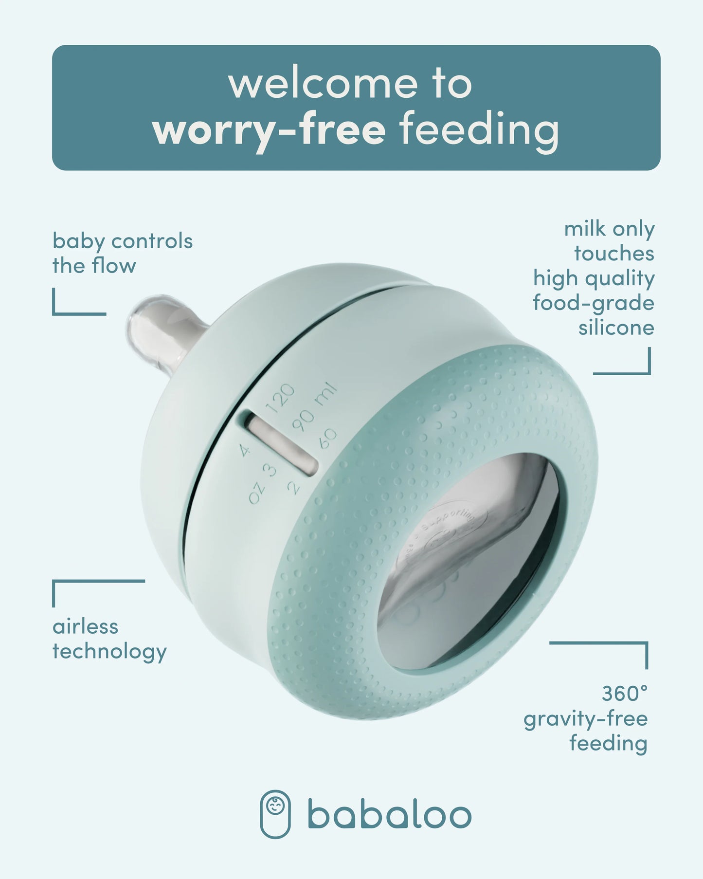 Babaloo Triple Pack 5oz Bottles - Bleu