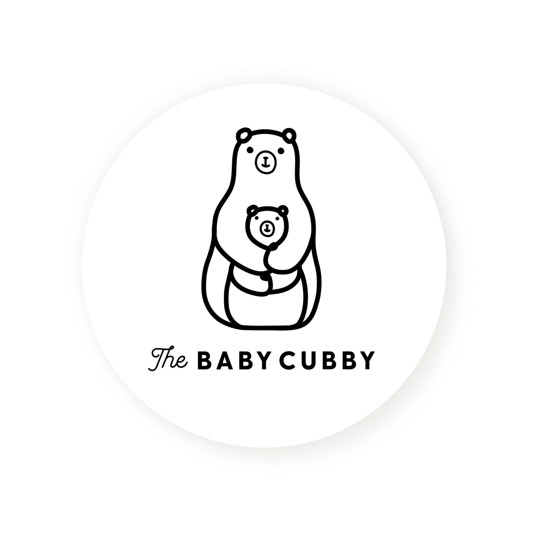 The Baby Cubby Cubby Bear Sticker - White / Black