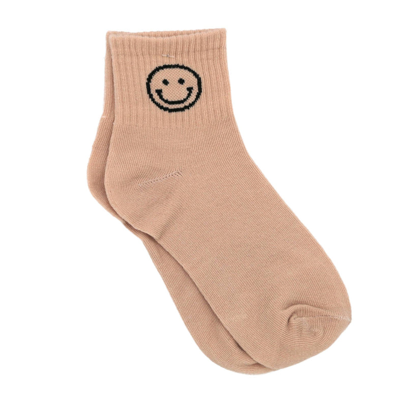 Baby Cubby Women's Crew Smiley Assortment Socks - Bisque Single Face