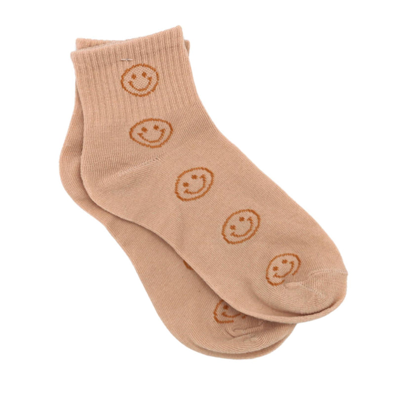 Baby Cubby Women's Crew Smiley Assortment Socks - Bisque Multi Faces