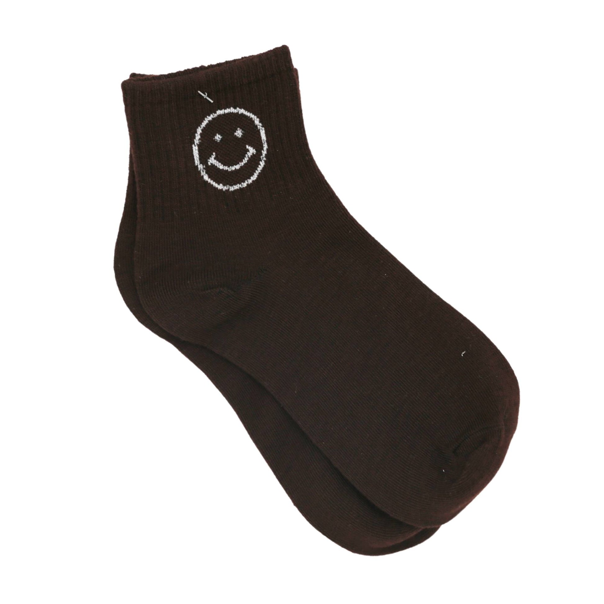 Baby Cubby Women's Crew Smiling Face Socks - Brown