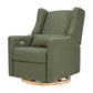 Babyletto Kiwi Glider Recliner with Electronic Control and USB - Olive Boucle with Light Wood Base