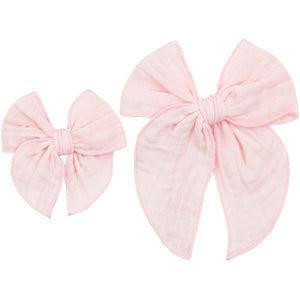 Lou Lou and Company Cloud Muslin Heirloom Bow Clip - Pigtail Set