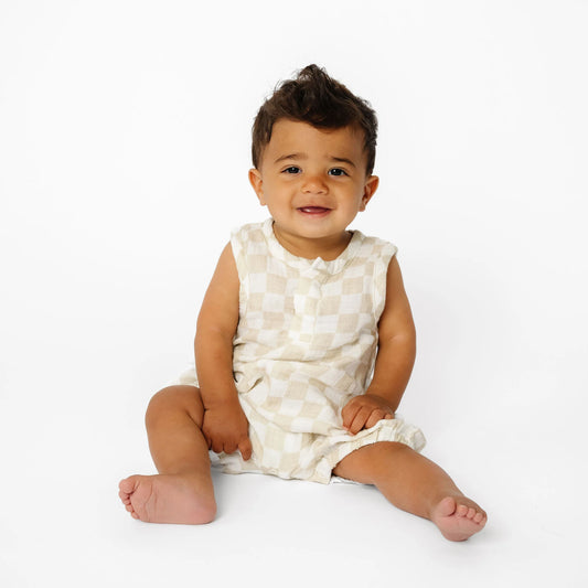 Copper Pearl Snap Romper - Brooks