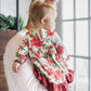 Dad holding baby wearing Burt's Bees Organic Cotton Dress & Diaper Cover Set - Holiday Floral - Eggshell