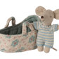 Maileg Baby Mouse in Carrycot