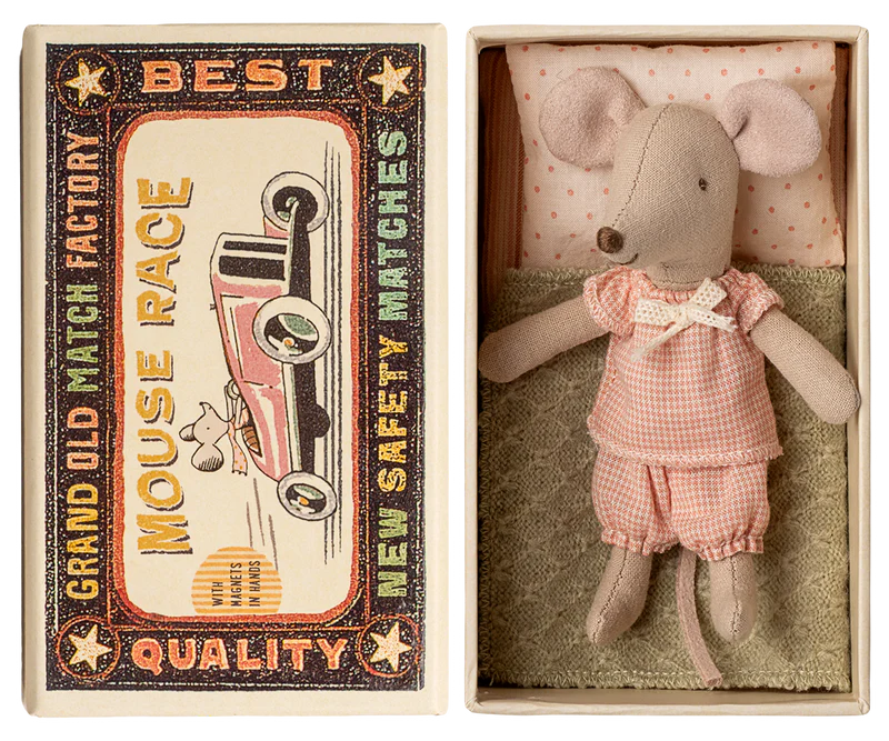 Maileg Little Sister Mouse in Matchbox