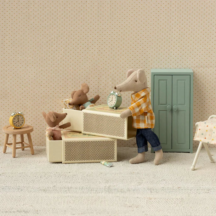 Maileg Sleepy Wakey Baby Mouse in Matchbox