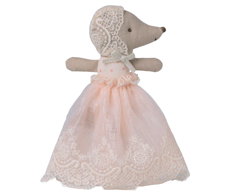 Maileg Baby Mouse In Gown - Powder