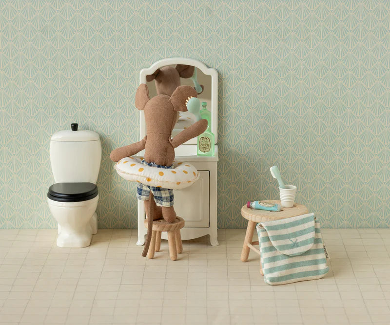 Maileg Toothbrush Set in Bag - Blue Stripe