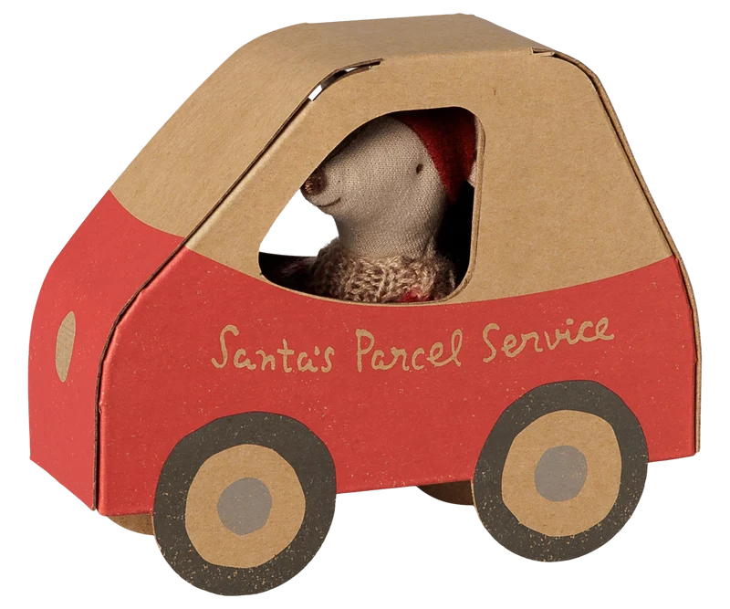 Maileg Christmas Mouse in Car Box