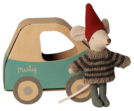 Maileg Christmas Mouse in Car Box
