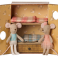 Maileg Ballet mice in dance studio, Little sister and brother