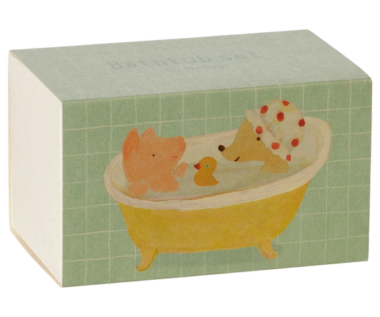 Maileg Bathtub Set, Mouse - Yellow