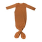 Copper Pearl Newborn Knotted Gown - Camel