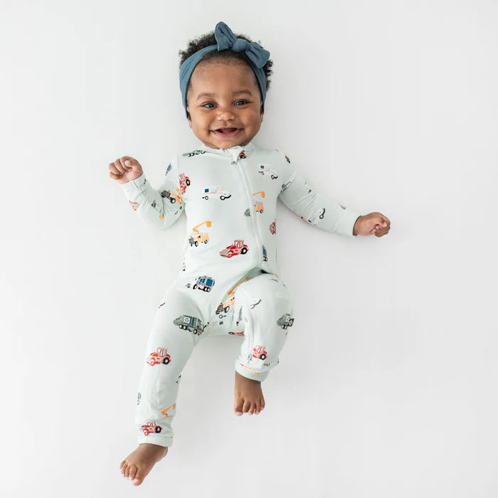 Kyte Baby Zippered Romper in City Vehicles