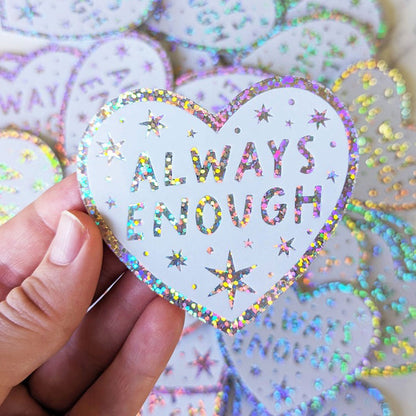 Color Oasis Hawaii Always Enough Glitter Sticker - White