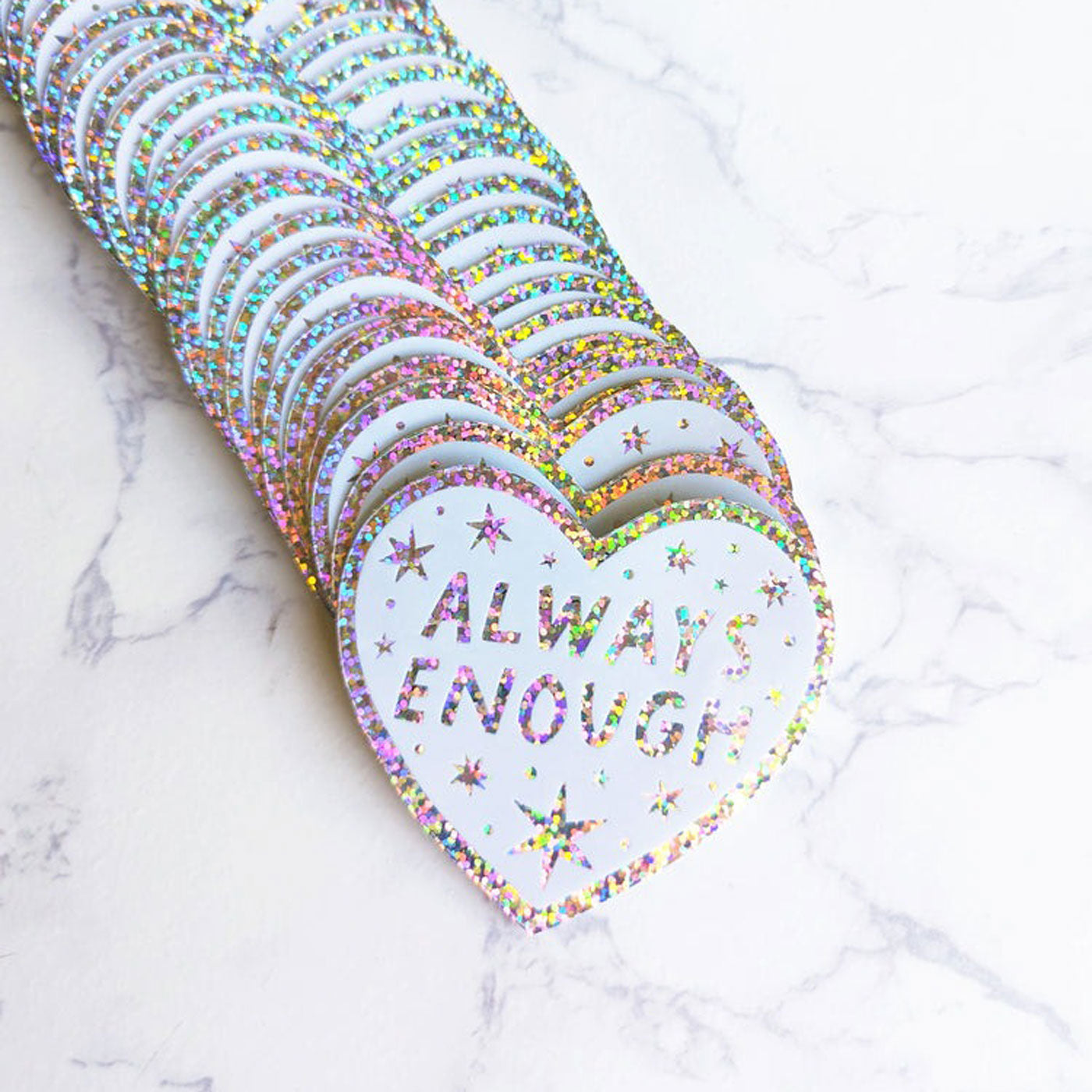 Color Oasis Hawaii Always Enough Glitter Sticker - White
