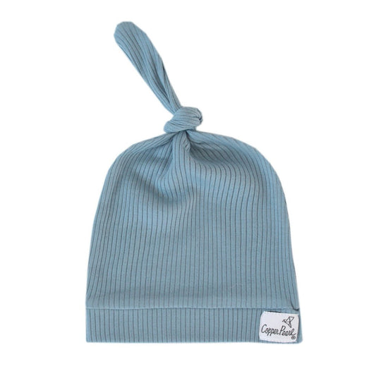 Copper Pearl Rib Knit Top Knot Hat - 0-4M - Atlantic