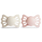 Mushie Frigg Lucky Symmetrical Silicone Pacifier 2-Pack - Cream / Blush
