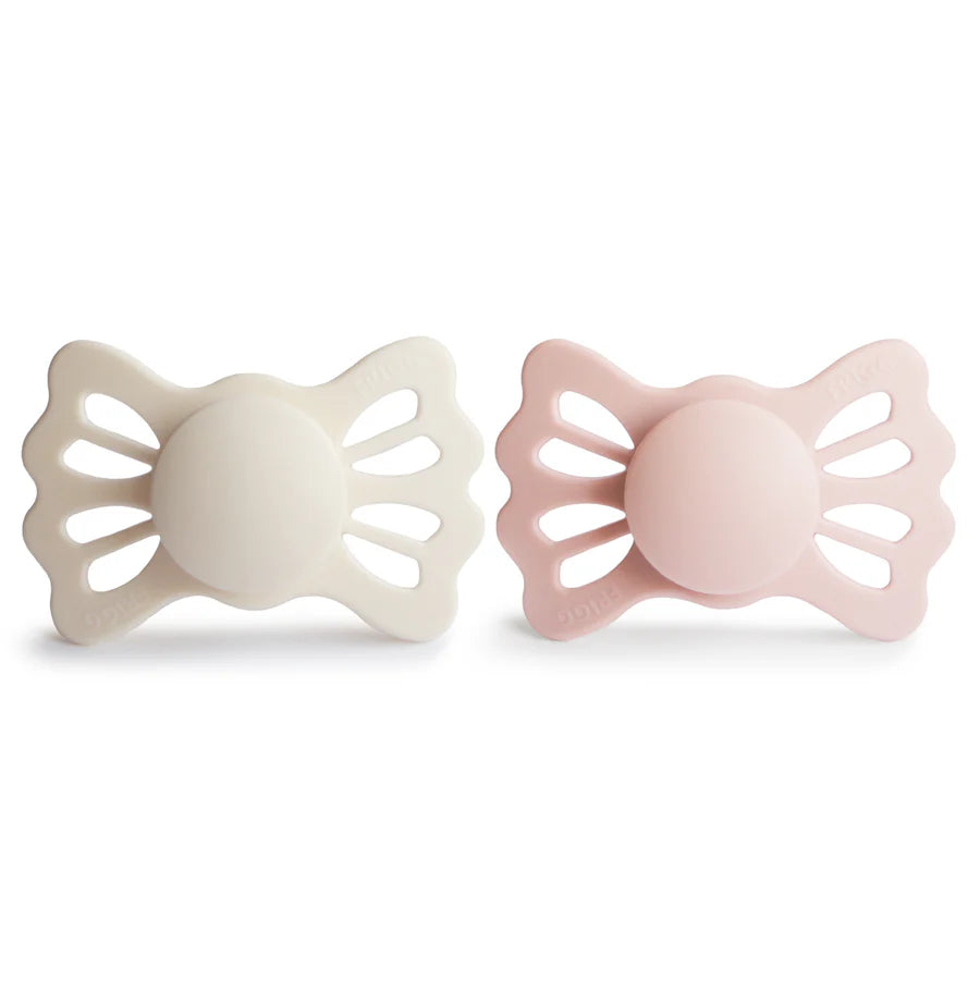 Mushie Frigg Lucky Symmetrical Silicone Pacifier 2-Pack - Cream / Blush