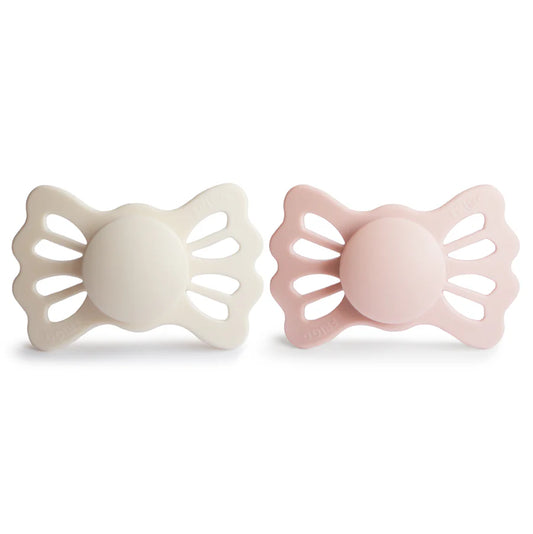 Mushie Frigg Lucky Symmetrical Silicone Pacifier 2-Pack - Cream / Blush