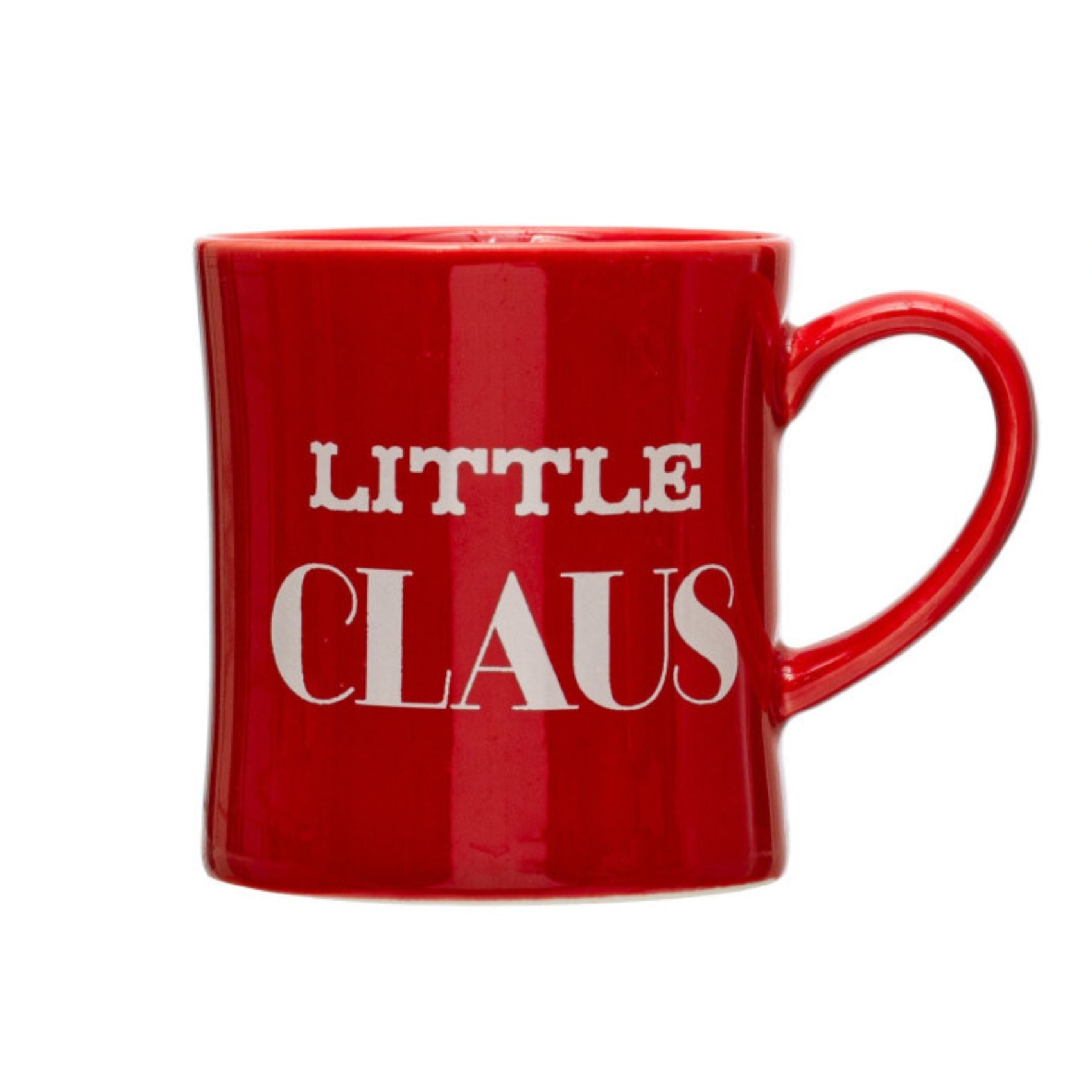 Creative Co-op Claus Stoneware Mug - 8oz - Little Claus - Red
