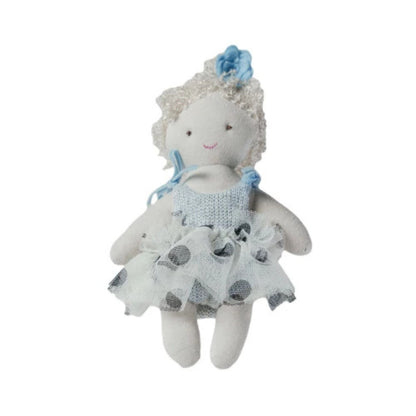 Creative Co-op Plush Doll in Dress - Blonde Hair with Blue Dress