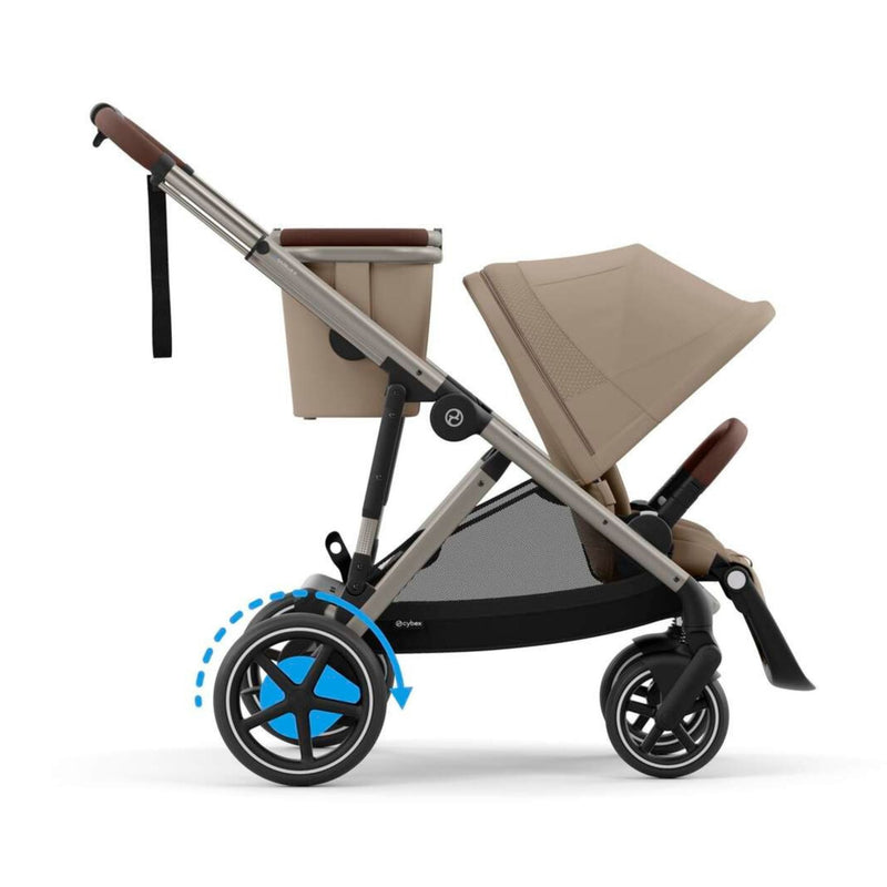 cybex 16180 Cybex e-Gazelle S Electronic Assist Stroller, Silver Frame/Ocean Blue