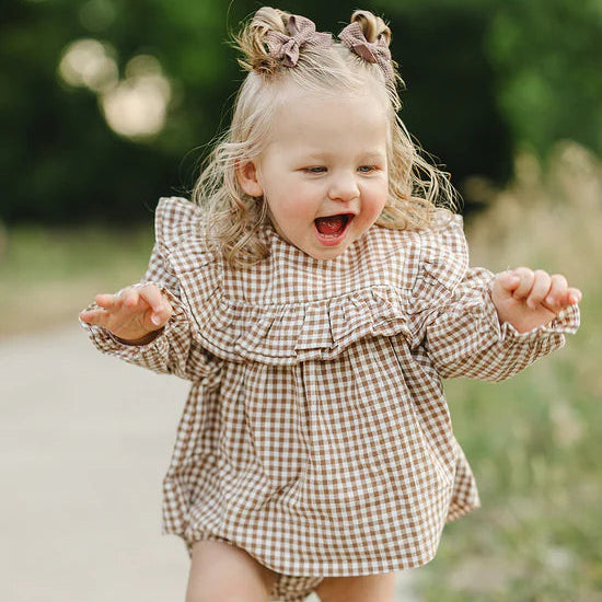Mebie Baby Gingham Ruffle Bloomer Set