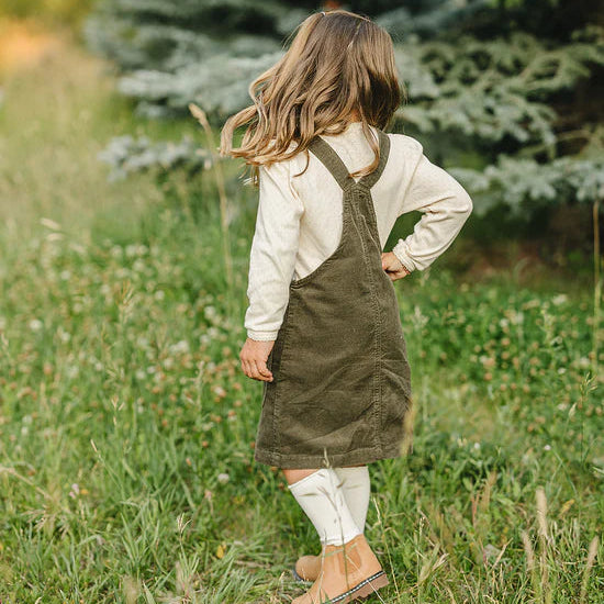Mebie Baby Green Corduroy Dress