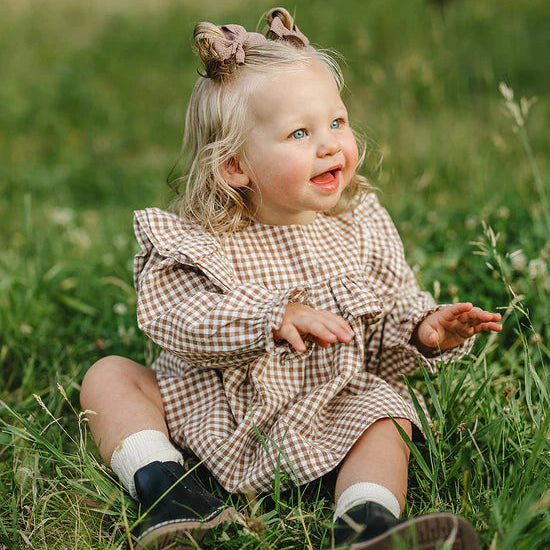 Mebie Baby Gingham Ruffle Bloomer Set