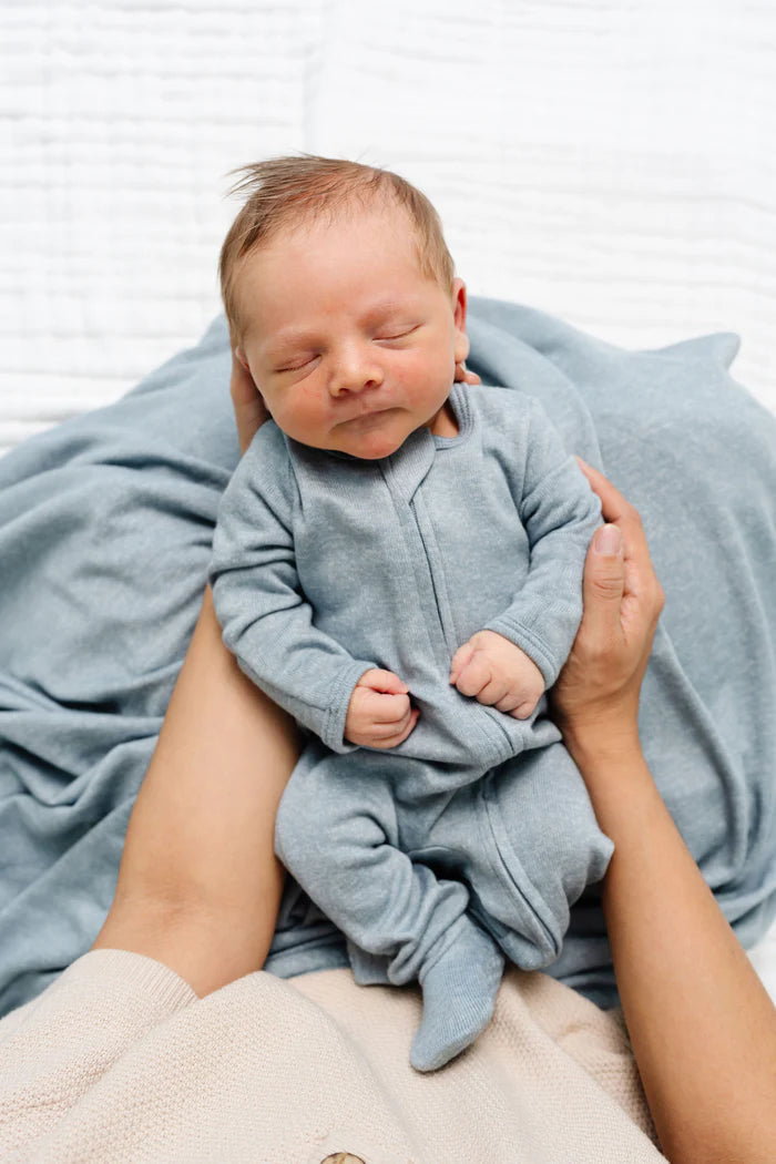 Lou Lou and Company Plush Knit Zipper Footie - Miller