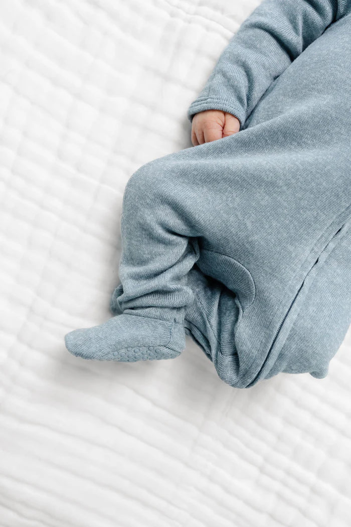 Lou Lou and Company Plush Knit Zipper Footie - Miller