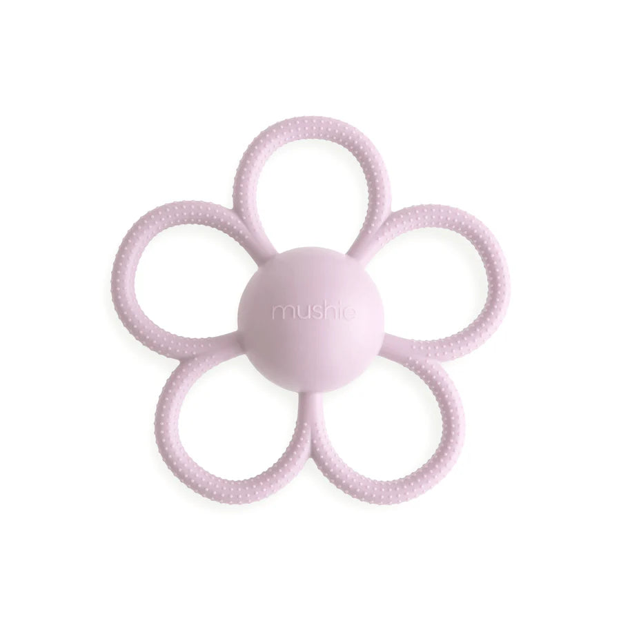 Mushie Daisy Rattle Teether - Soft Lilac