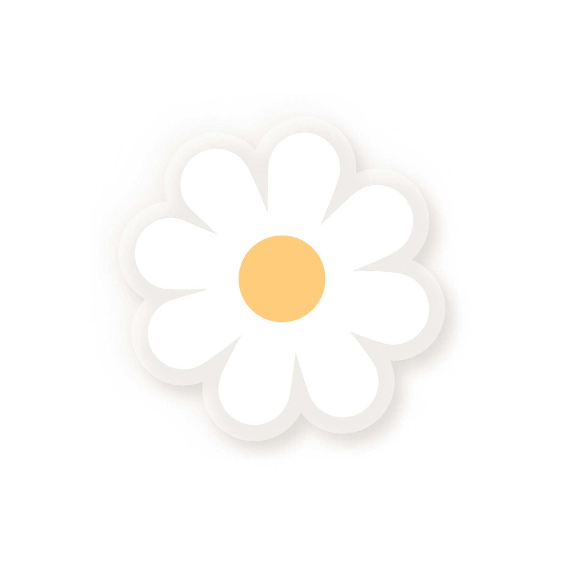 The Baby Cubby Daisy Sticker - White